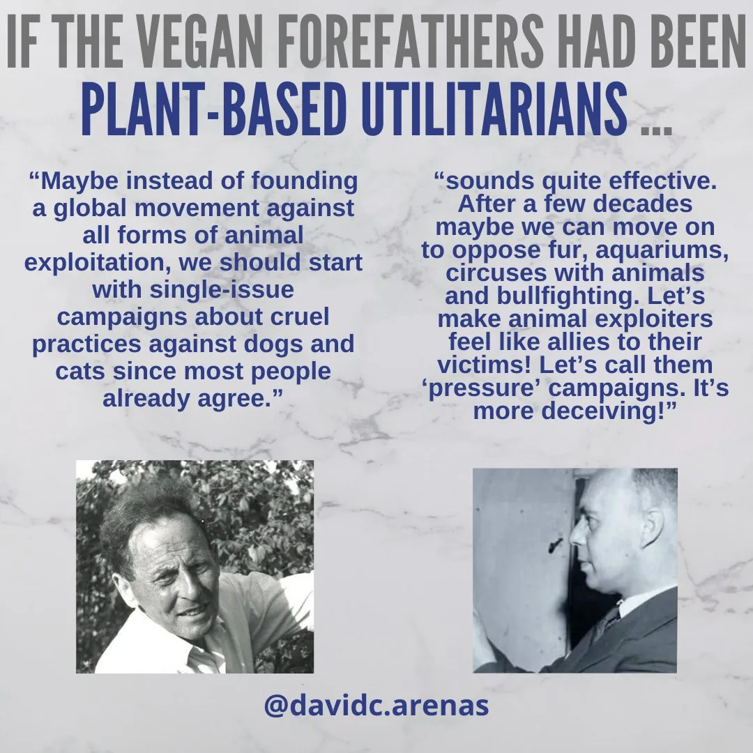 If the vegan forefathers had been plant-based utilitarians
