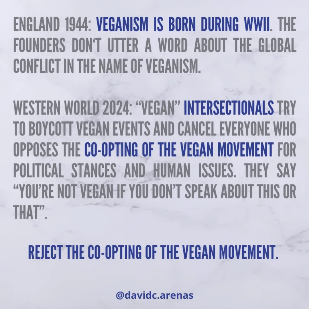 Reject the co-opting of the vegan movement