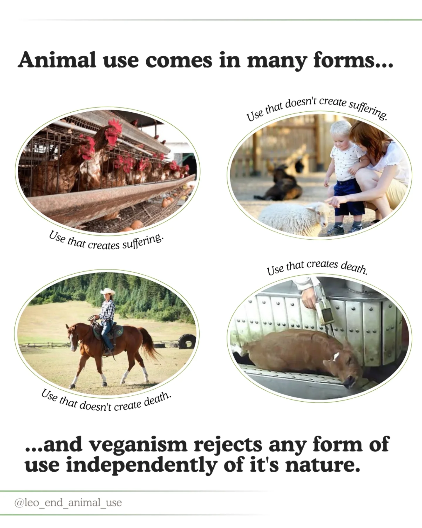 Animal use comes in many forms...