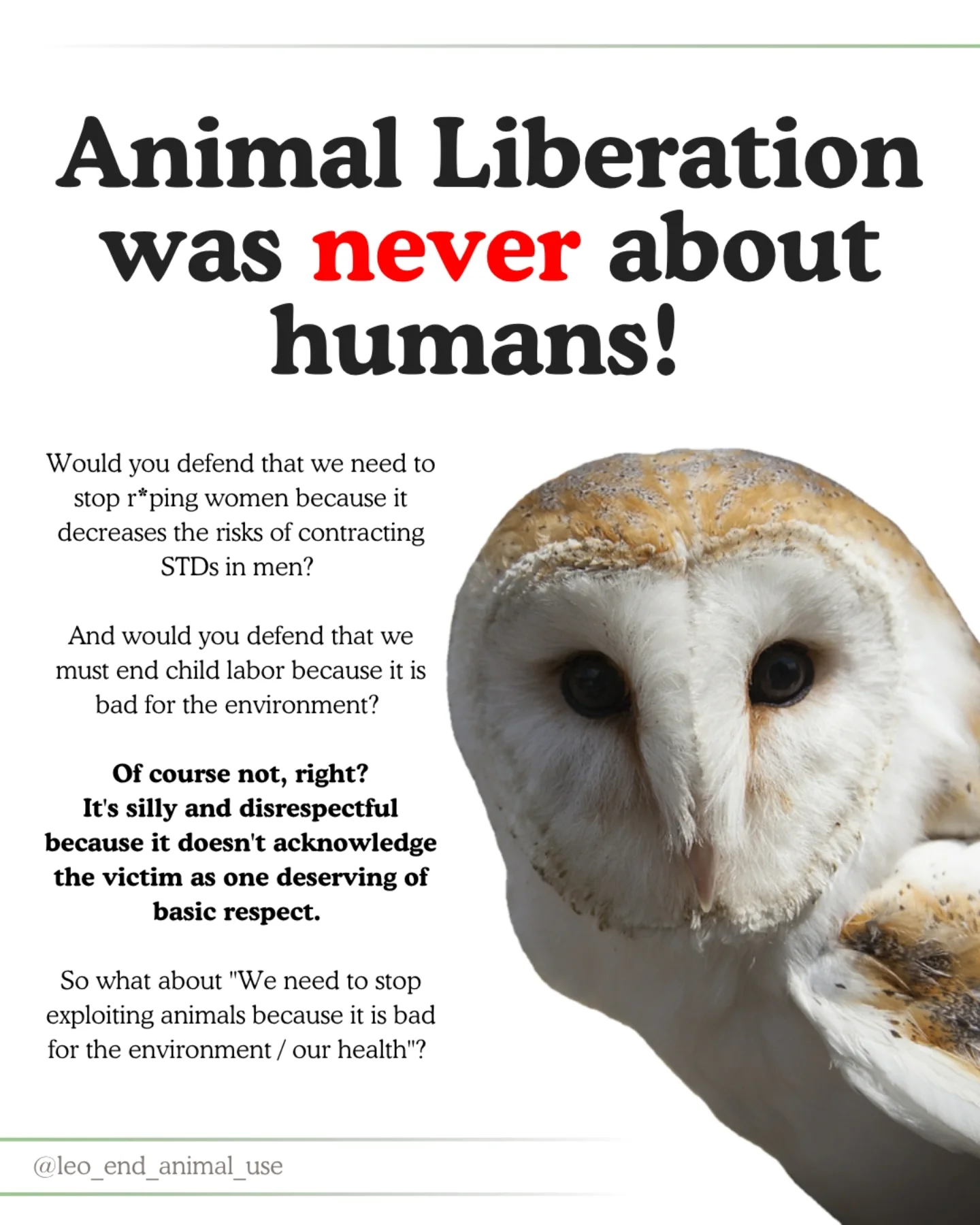 Animal Liberation was never about humans!