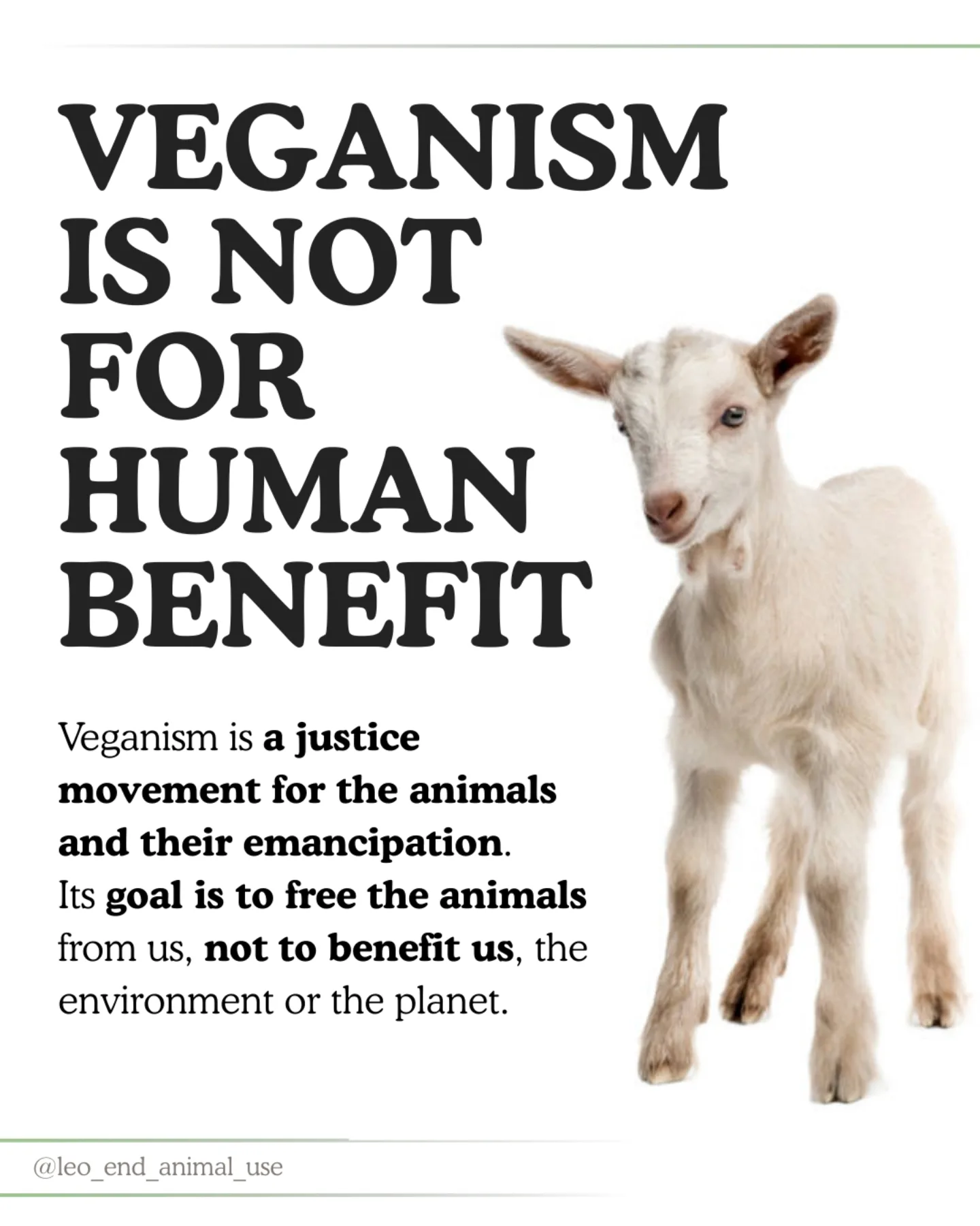 Veganism is not for human benefit