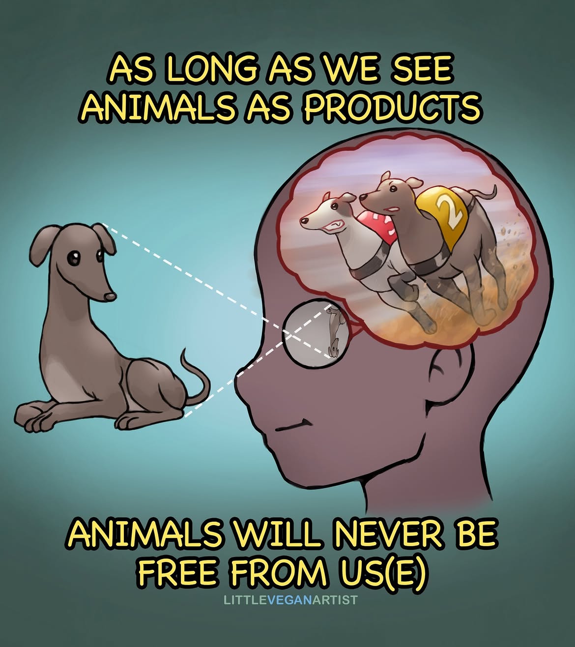 As long as we see animals as products, animals will never be free from us(e)