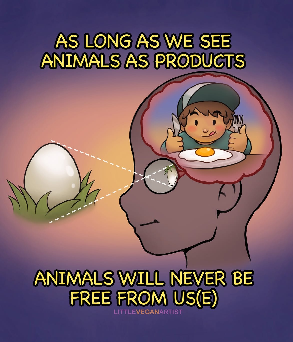 As long as we see animals as products, animals will never be free from us(e)