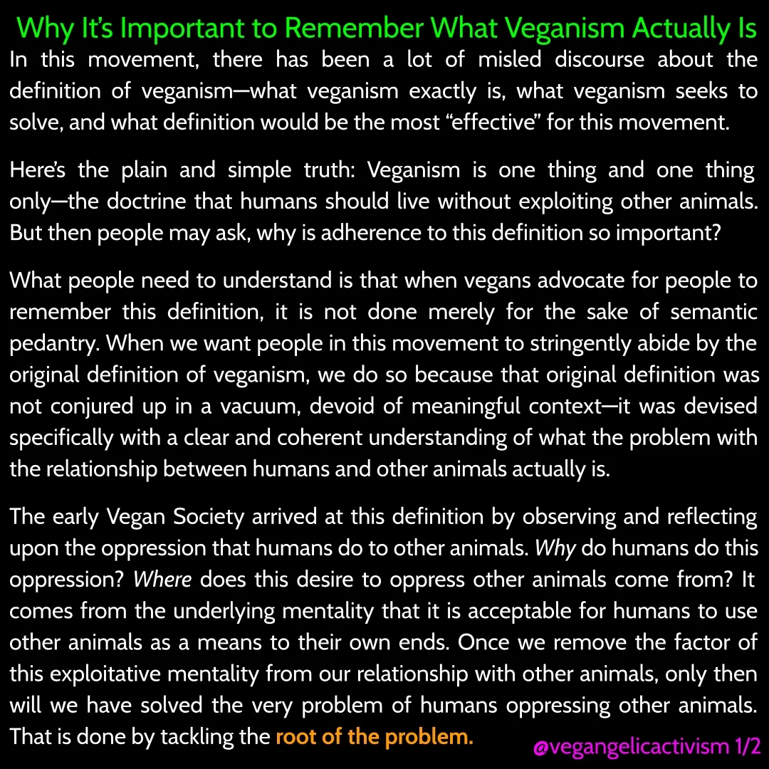 Why it's important to remember what veganism actually is