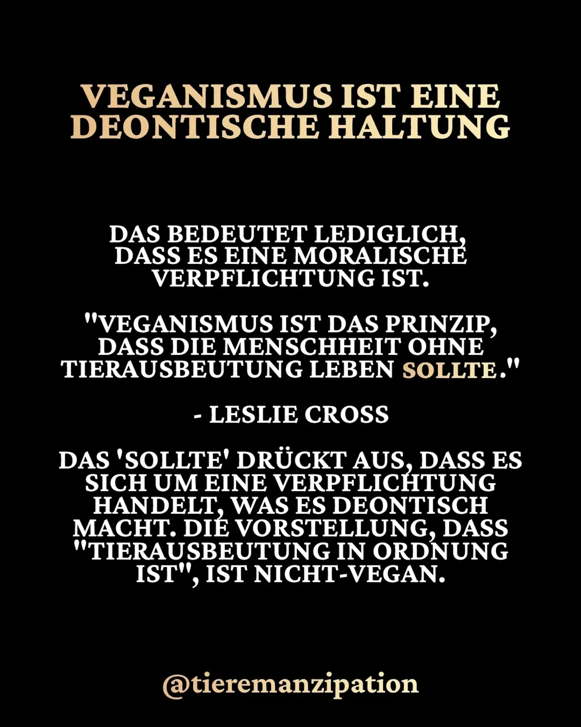 Veganismus ist eine deontische haltung